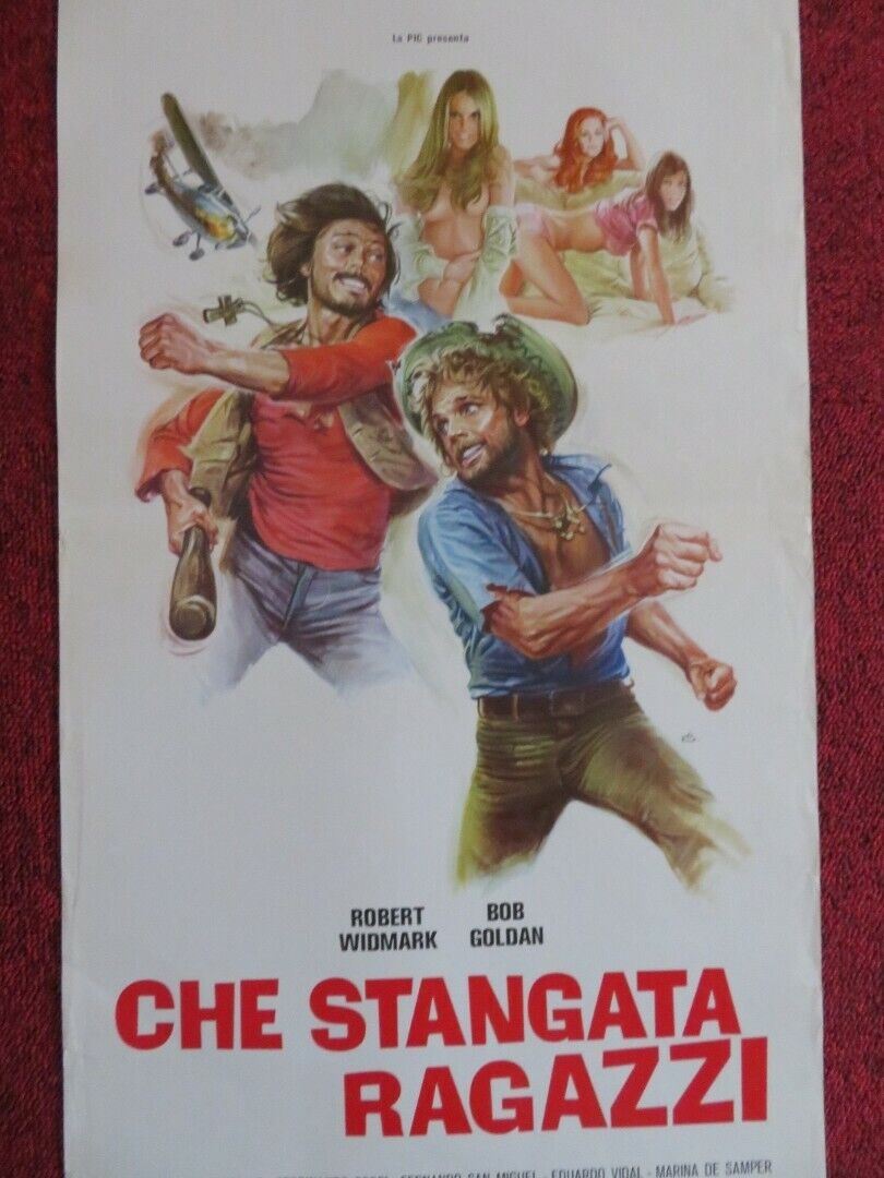 CHE STANGATA RAGAZZI  ITALIAN LOCANDINA (28"x13") POSTER BOB GOLDAN 1975