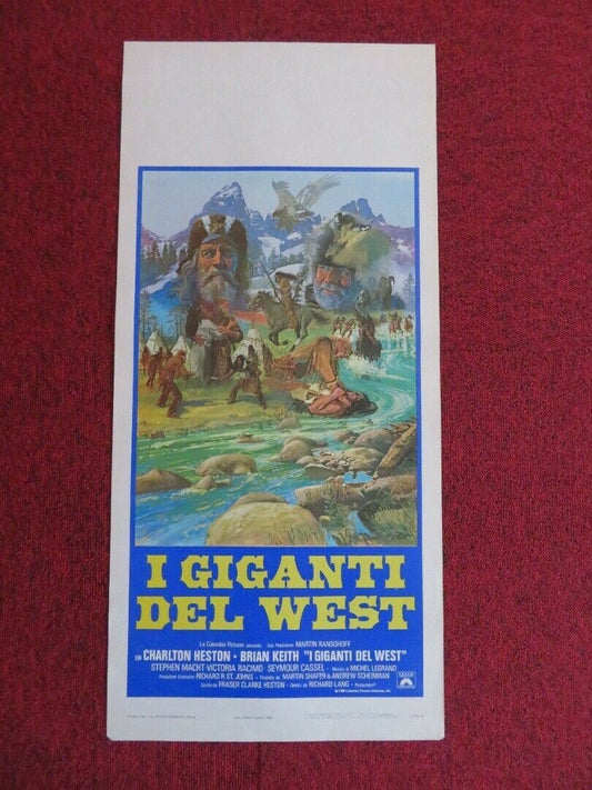 I GIGANTI DEL WEST / The Mountain Men  ITALIAN LOCANDINA (27.5"x13") POSTER 1980