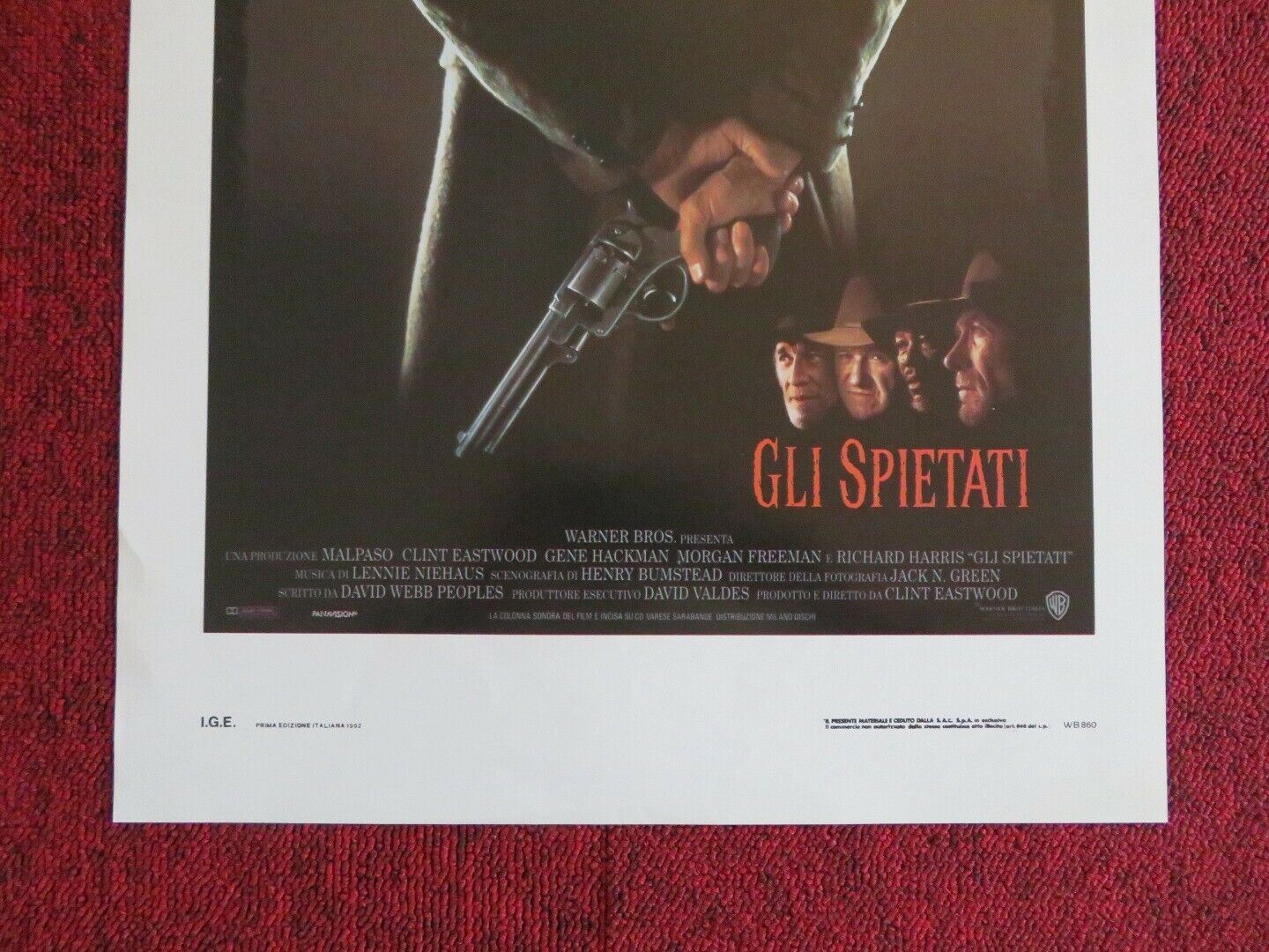 Unforgiven ITALIAN LOCANDINA (27.5"x13") POSTER CLINT EASTWOOD 1992