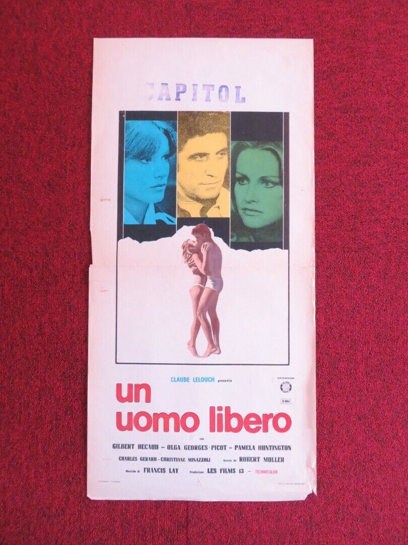 UN UOMO LIBERO / A Free Man ITALIAN LOCANDINA (27.5"x13") POSTER 1973