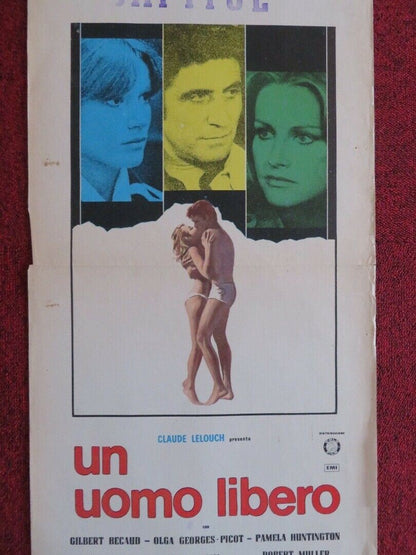 UN UOMO LIBERO / A Free Man ITALIAN LOCANDINA (27.5"x13") POSTER 1973