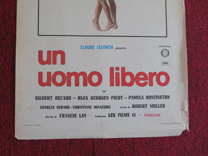 UN UOMO LIBERO / A Free Man ITALIAN LOCANDINA (27.5"x13") POSTER 1973