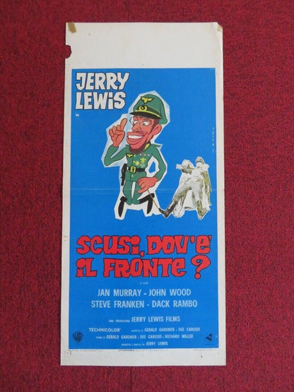 SCUSI, DOV'E IL FRONTE? ITALIAN LOCANDINA (27.5"x13") POSTER J LEWIS 1970