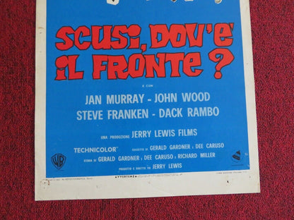 SCUSI, DOV'E IL FRONTE? ITALIAN LOCANDINA (27.5"x13") POSTER J LEWIS 1970