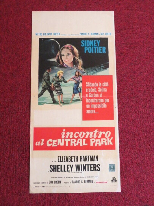 INCONTRO AL CENTRAL PARK  ITALIAN LOCANDINA (27.5"x13") POSTER S POITIER 1965