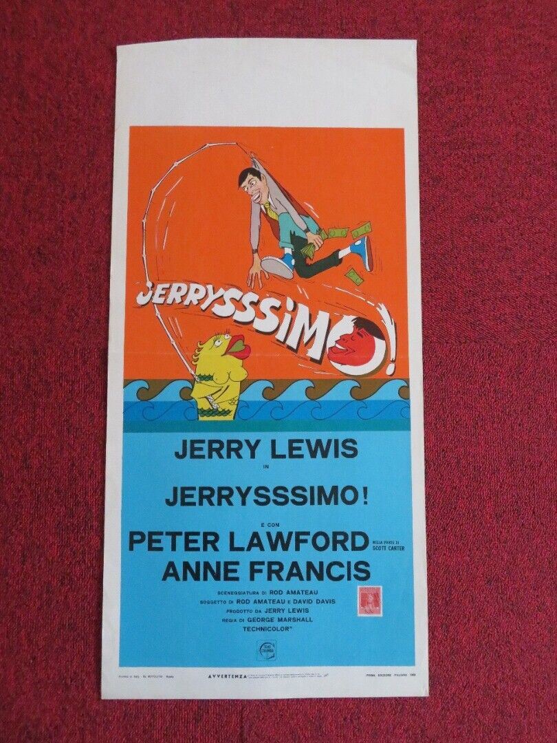 JERRYSSSIMO / Hook, Line and Sinker ITALIAN LOCANDINA (27.5"x13") POSTER  1969