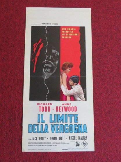 IL LIMITE DELLA VERGOGNA  ITALIAN LOCANDINA (27.5"x13") POSTER R TODD 1963