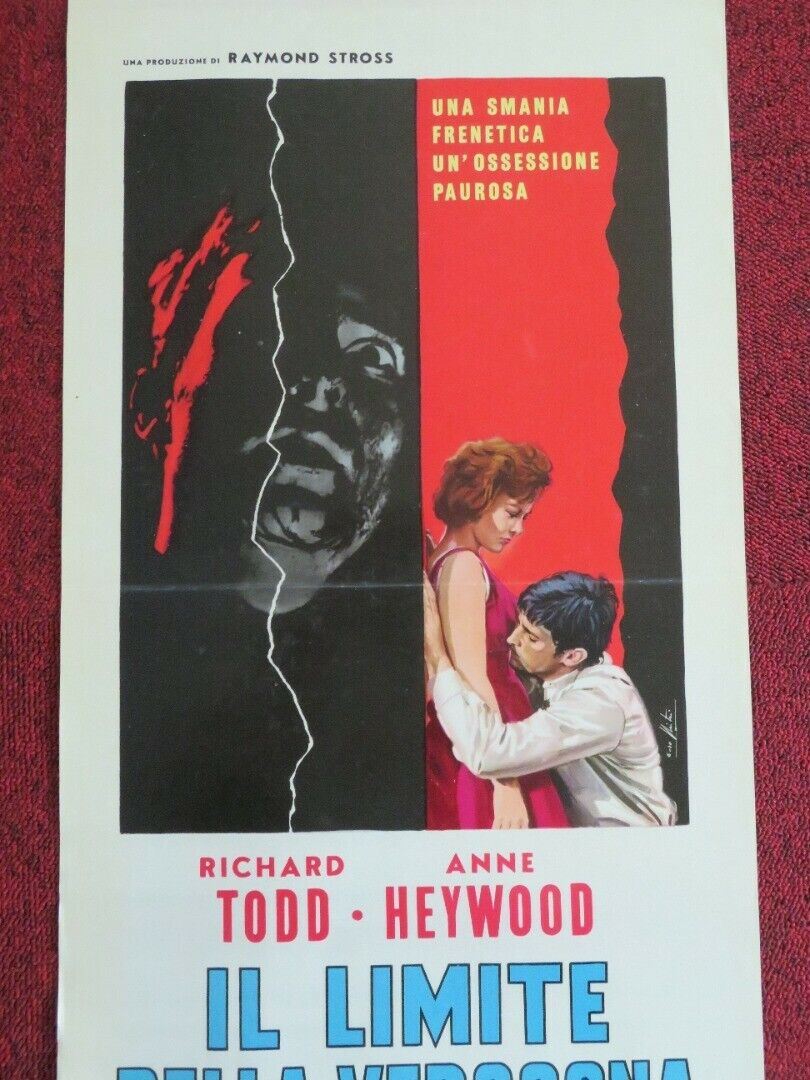 IL LIMITE DELLA VERGOGNA  ITALIAN LOCANDINA (27.5"x13") POSTER R TODD 1963