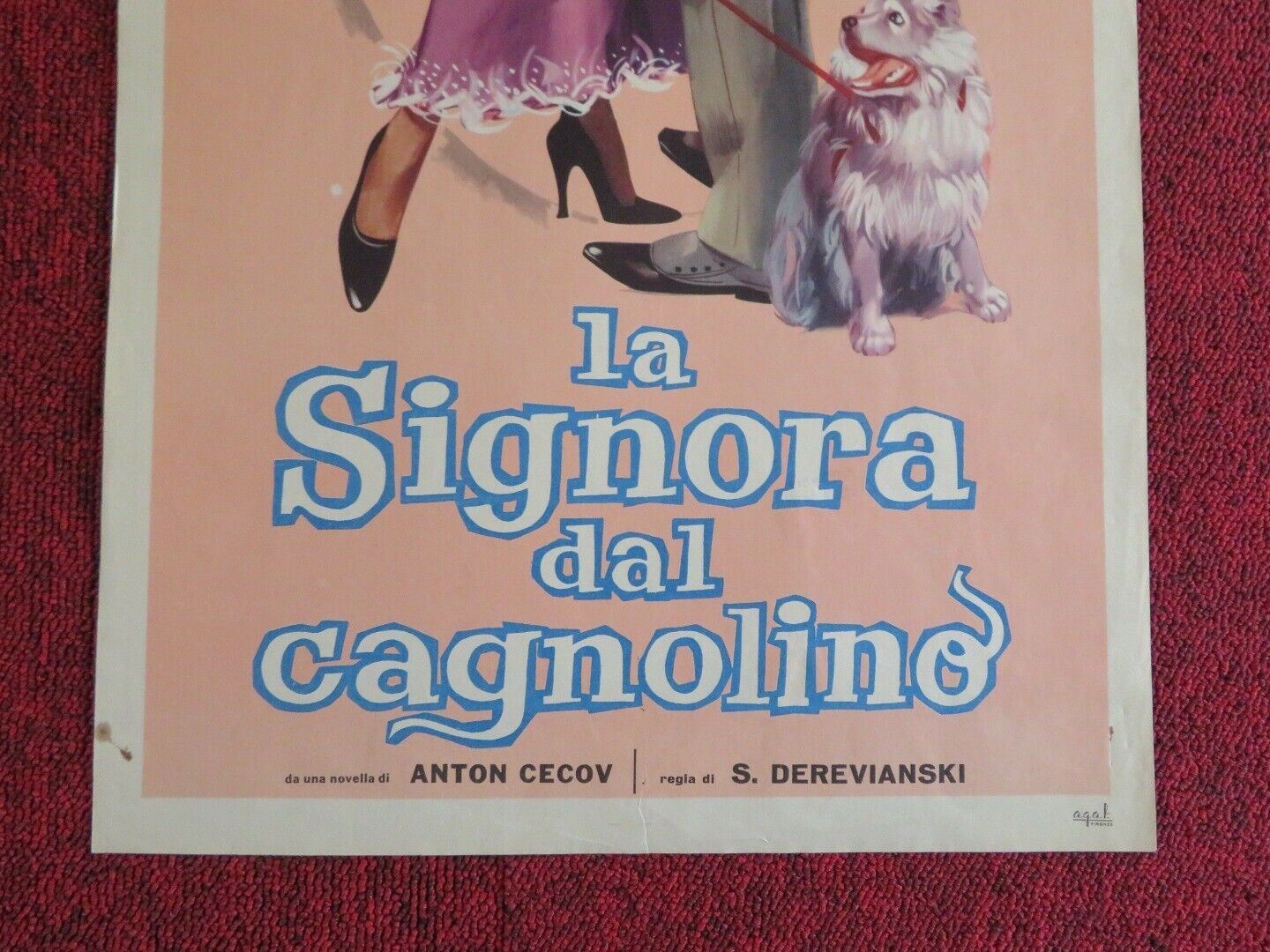 LA SIGNORA DAL CAGNOLINO ITALIAN LOCANDINA (27.5"x13")  POSTER 1961