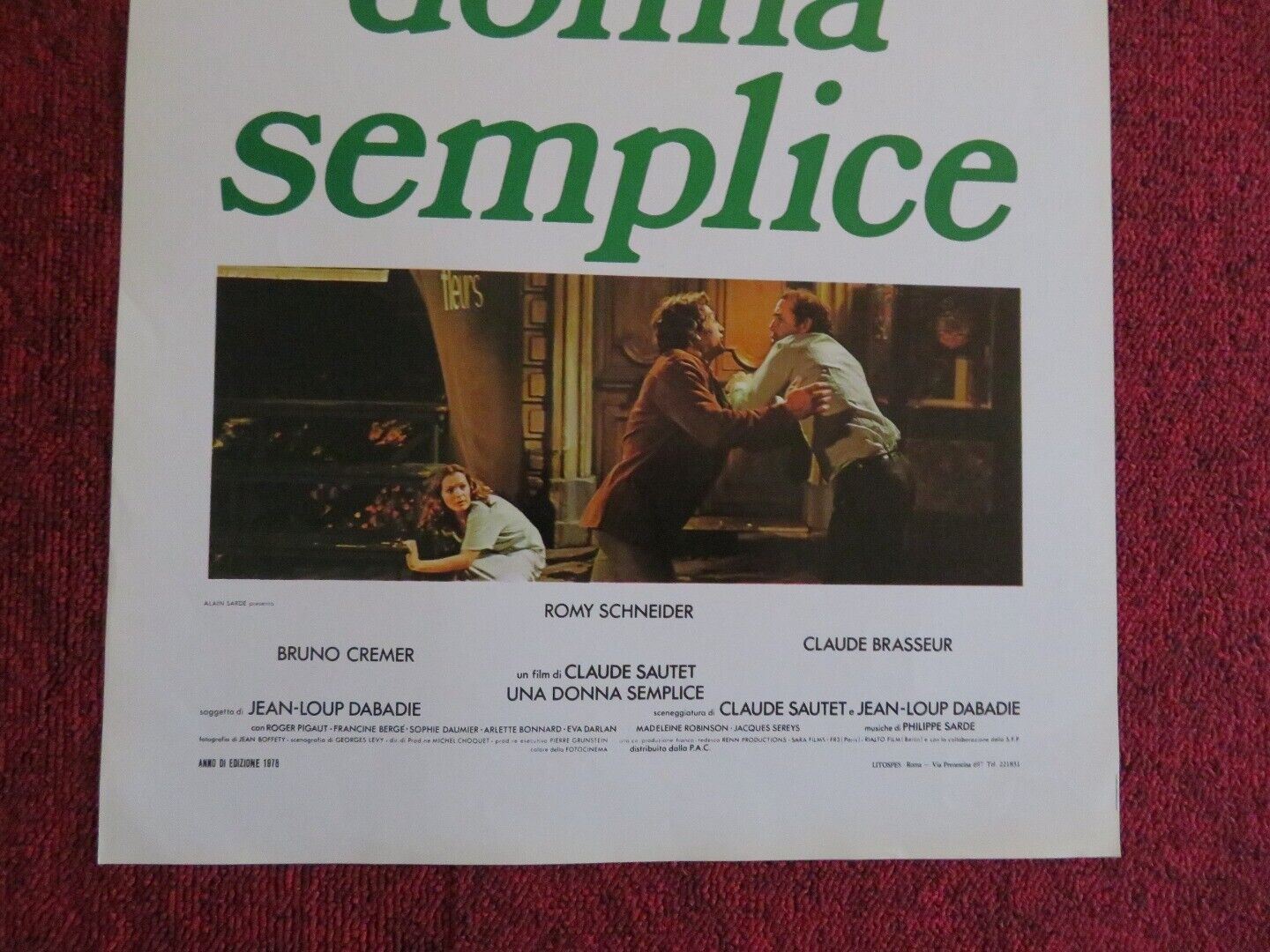 UNA DONNA SEMPLICE / A Simple Story  ITALIAN LOCANDINA (27.5"x13")  POSTER 1978