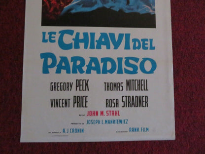 LE CHIAVI DEL PARADISO ITALIAN LOCANDINA (27.5"x13")  POSTER GREGORY PECK 1944