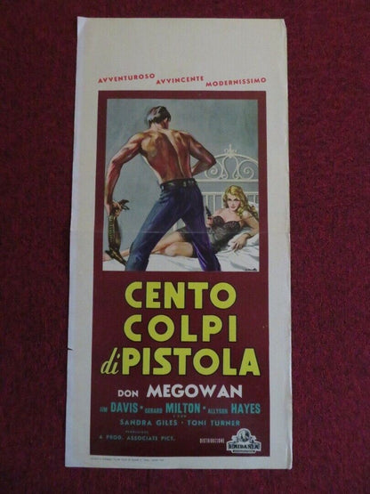 CENTO COLPI DI PISTOLA  ITALIAN LOCANDINA (27.5"x13.5")  POSTER JIM DAVIS 1960