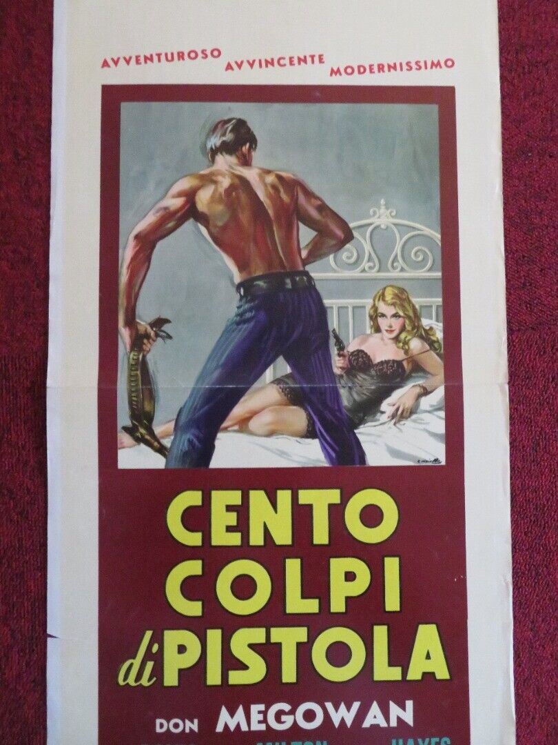 CENTO COLPI DI PISTOLA  ITALIAN LOCANDINA (27.5"x13.5")  POSTER JIM DAVIS 1960