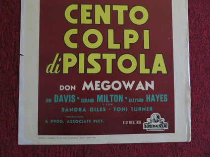 CENTO COLPI DI PISTOLA  ITALIAN LOCANDINA (27.5"x13.5")  POSTER JIM DAVIS 1960