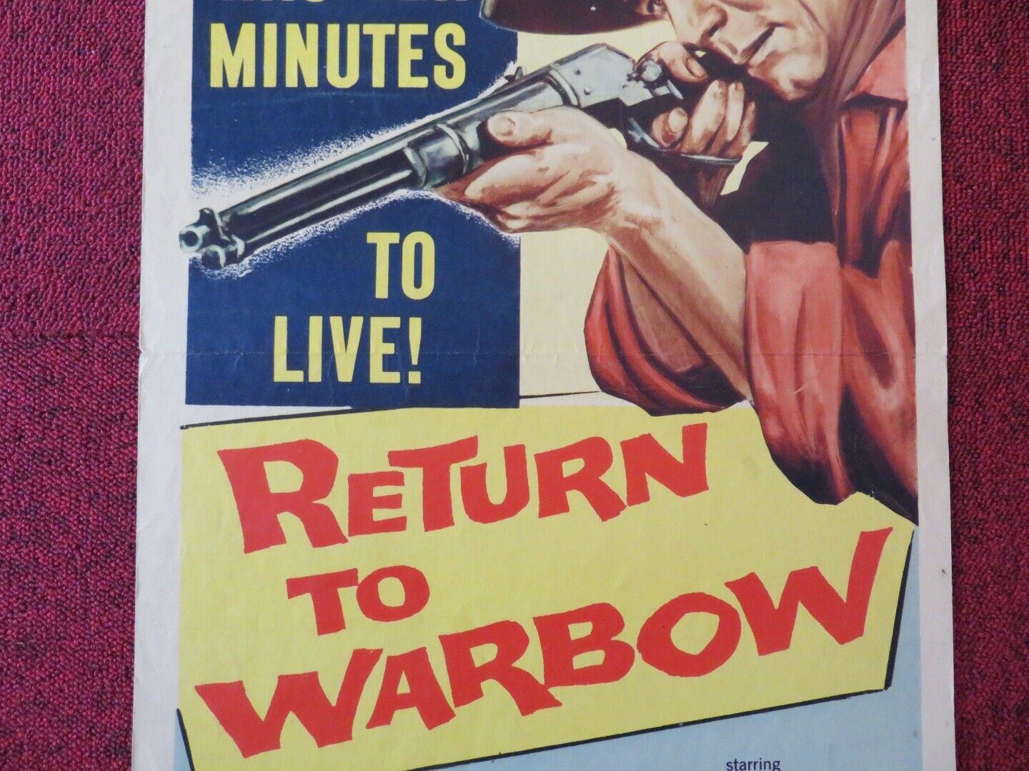 RETURN TO WARBOW US INSERT (14"x 36") POSTER PHILIP CAREY 1957