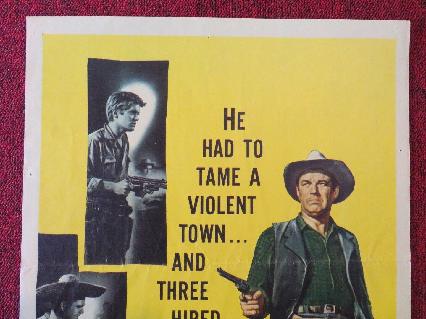 FOUR FAST GUNS US INSERT (14"x 36") POSTER JAMES CRAIG MARTHA VICKERS 1960