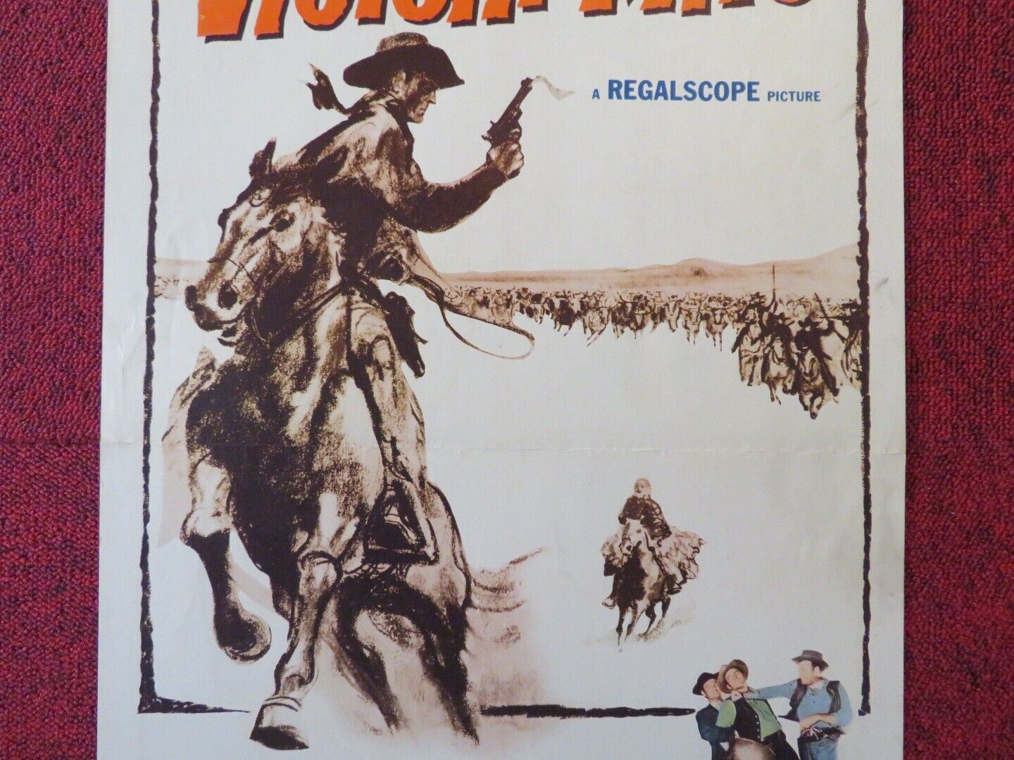 RIDE A VIOLENT MILE US INSERT (14"x 36") POSTER  JOHN AGAR PENNY EDWARDS 1957