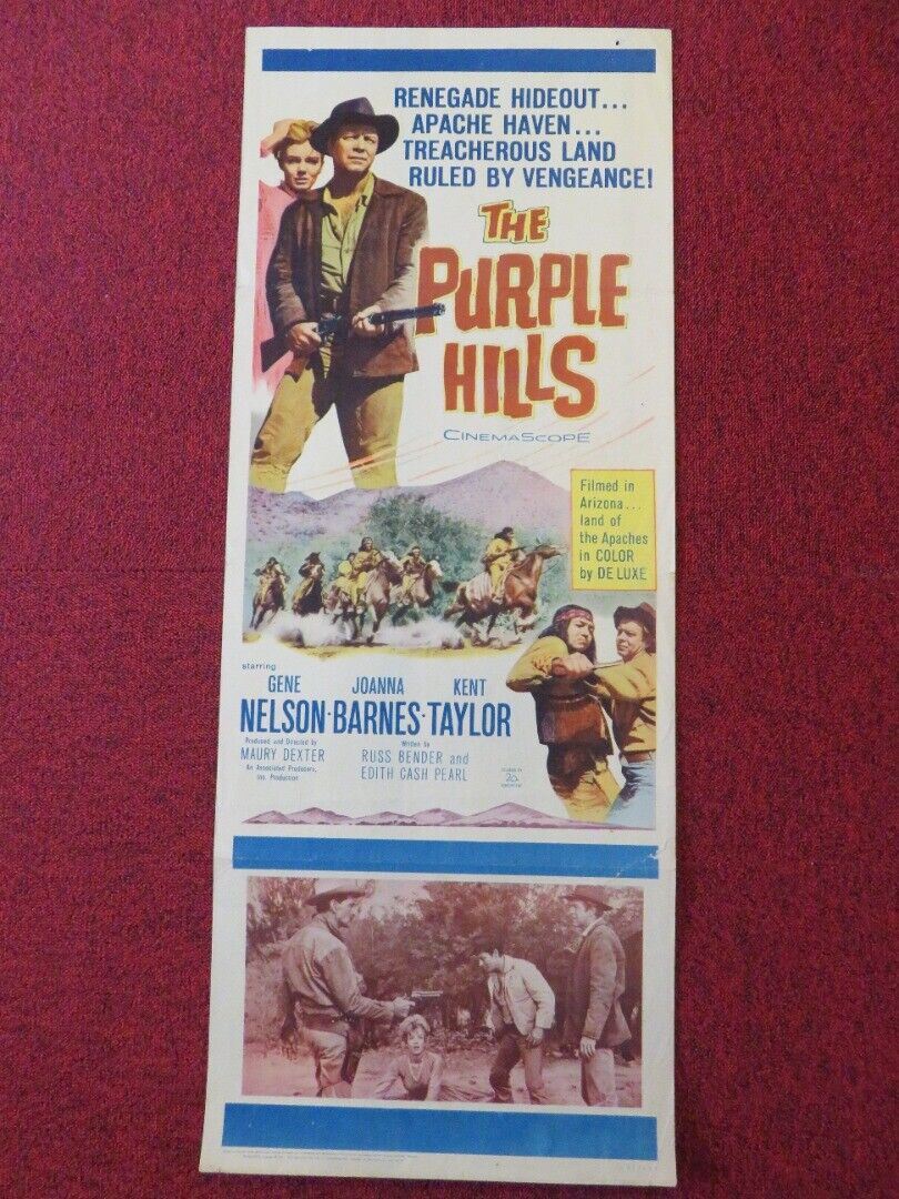 THE PURPLE HILLS US INSERT (14"x 36") POSTER GENE NELSON JOANNA BARNES 1961