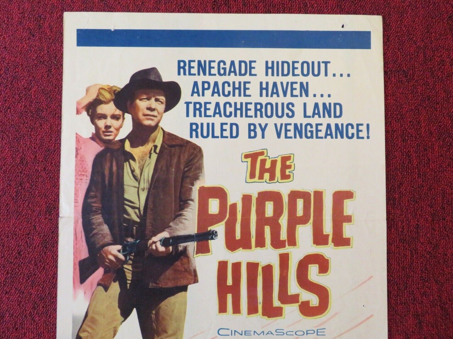 THE PURPLE HILLS US INSERT (14"x 36") POSTER GENE NELSON JOANNA BARNES 1961