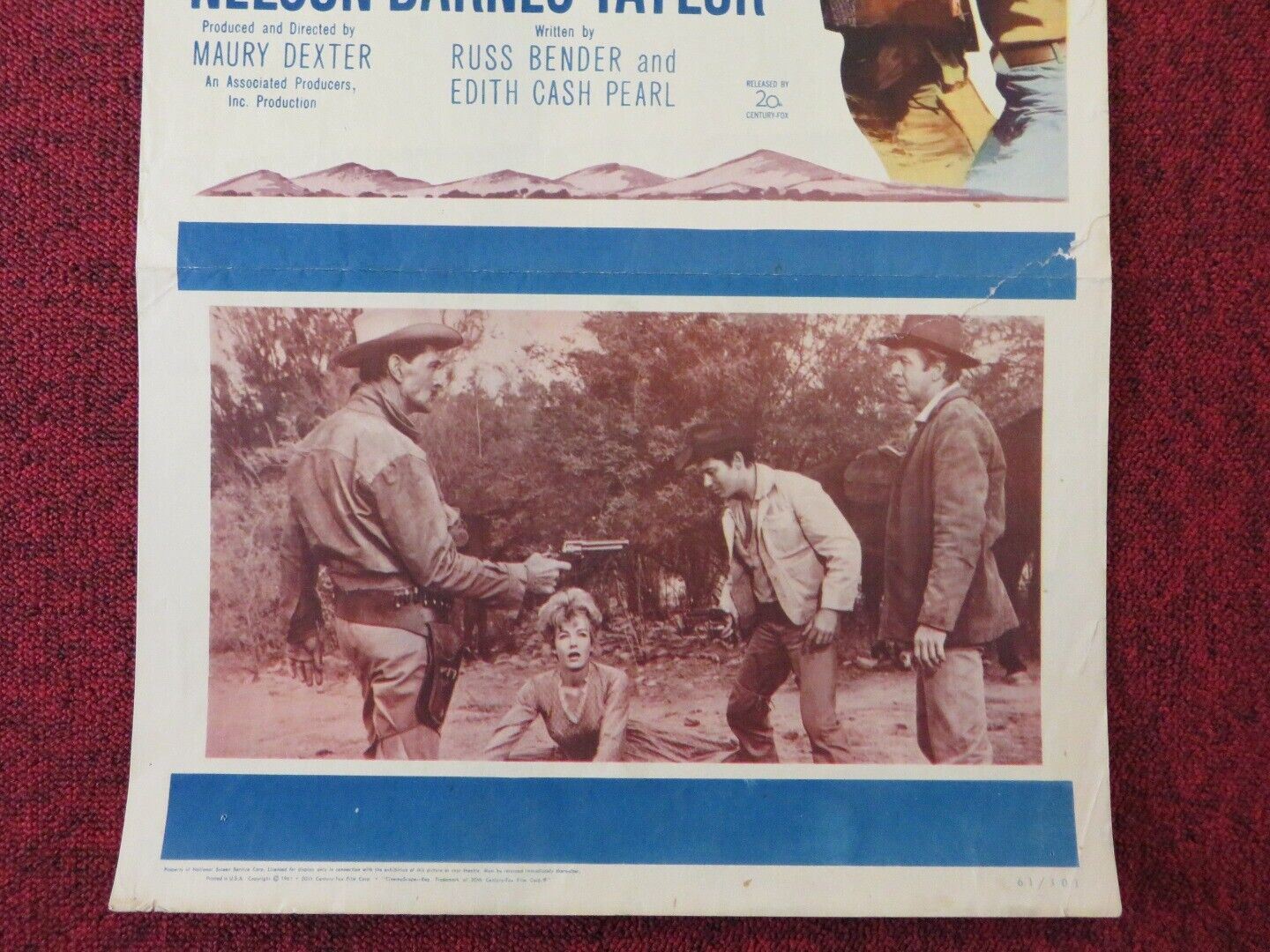 THE PURPLE HILLS US INSERT (14"x 36") POSTER GENE NELSON JOANNA BARNES 1961