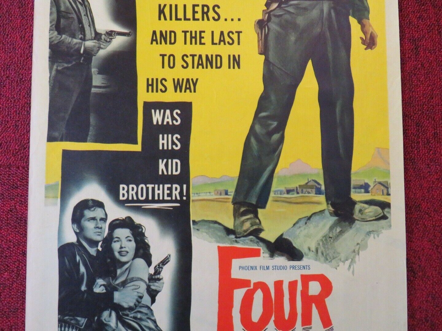 FOUR FAST GUNS US INSERT (14"x 36") POSTER JAMES CRAIG MARTHA VICKERS 1960