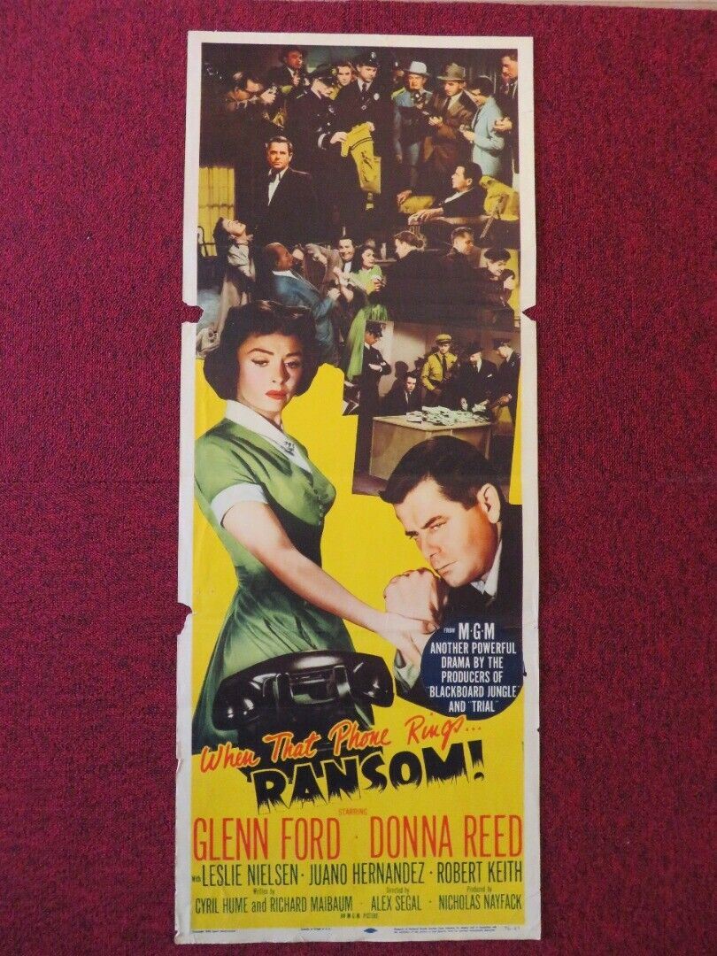 RANSOM! US INSERT (14"x 36") POSTER GLENN FORD DONNA REED 1956