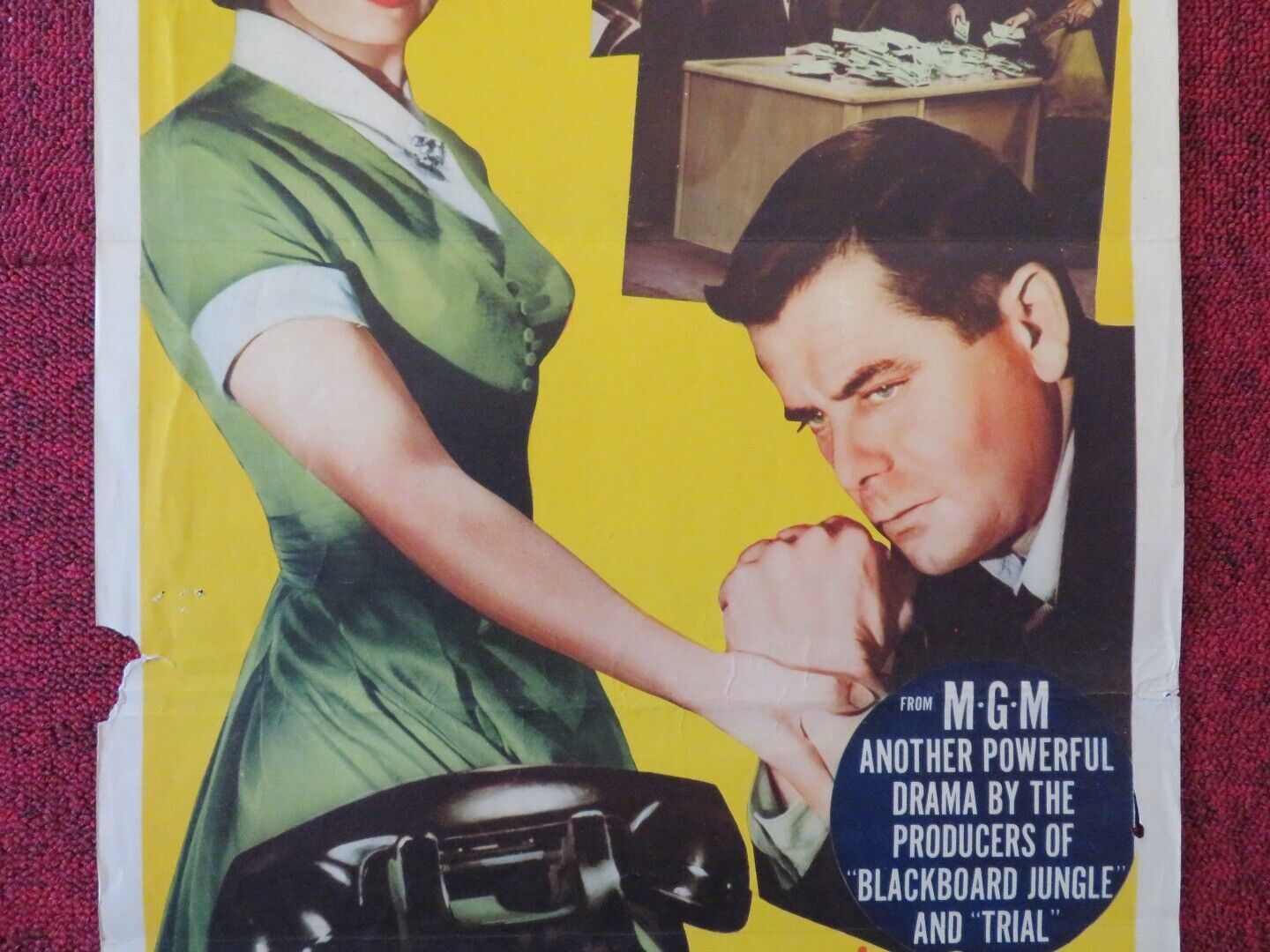 RANSOM! US INSERT (14"x 36") POSTER GLENN FORD DONNA REED 1956