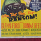 RANSOM! US INSERT (14"x 36") POSTER GLENN FORD DONNA REED 1956