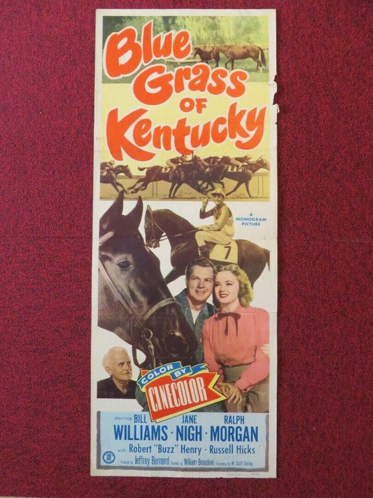 BLUE GRASS OF KENTUCKY US INSERT (14"x 36") POSTER BILL WILLIAMS JANE NIGH 1950