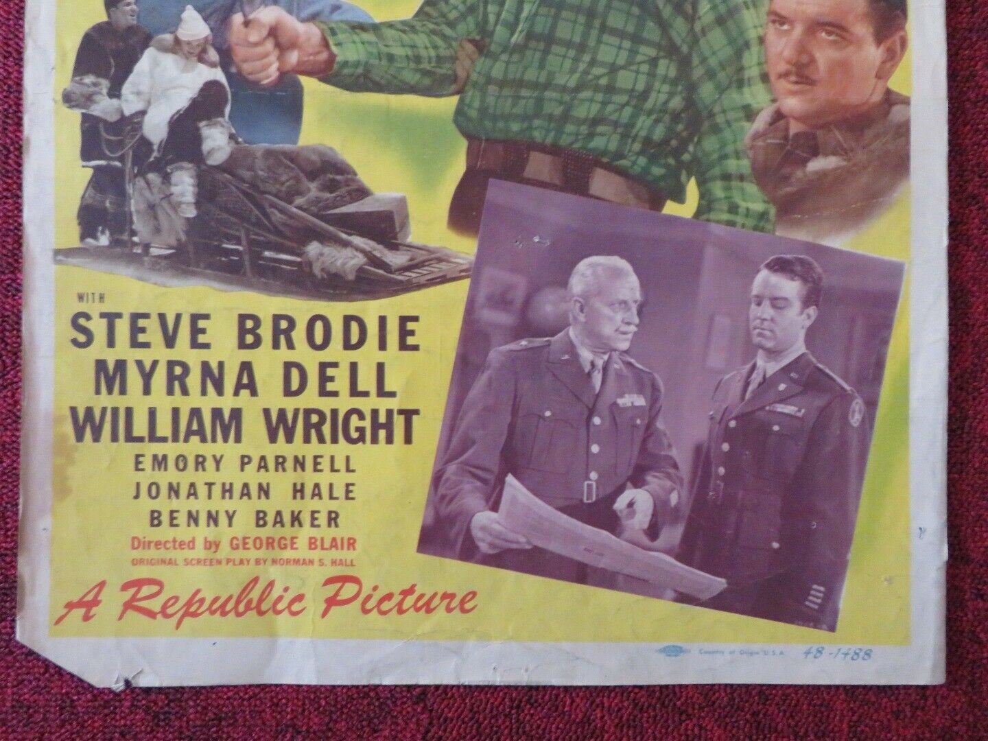 ROSE OF YUKON US INSERT (14"x 36") POSTER STEVE BRODIE MYRNA DELL 1948