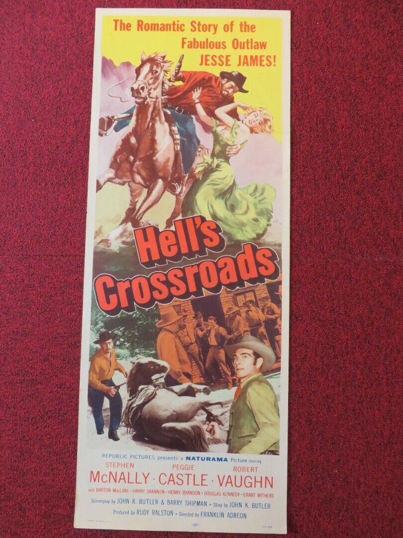 HELL'S CROSSROADS US INSERT (14"x 36") POSTER STEPHEN MCNALLY PEGGY CASTLE 1957