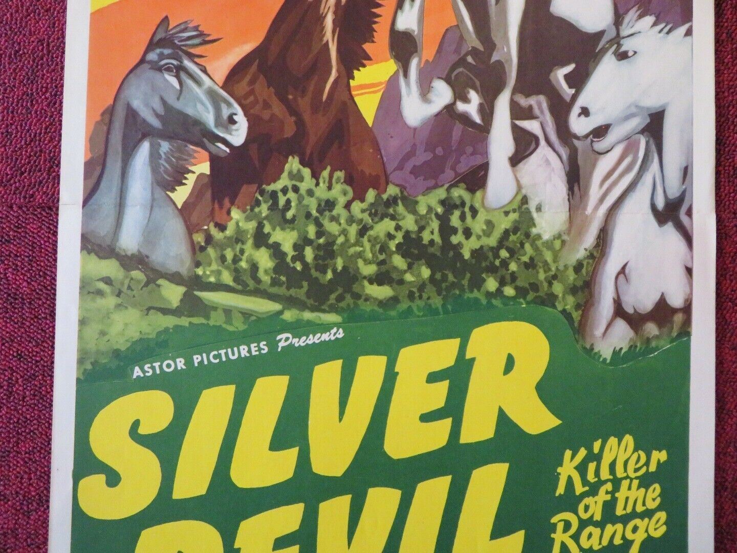 SILVER DEVIL / WILD HORSE US INSERT (14"x 36") POSTER HOOT GIBSON 1931