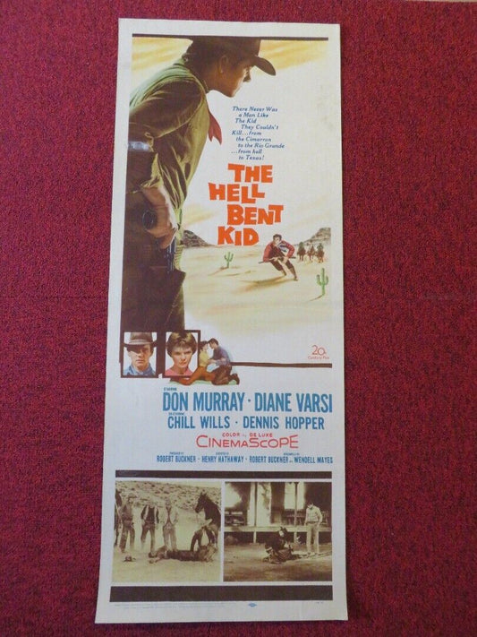 THE HELL BENT KID US INSERT (14"x 36") POSTER DON MURRAY DIANE VARSI 1958