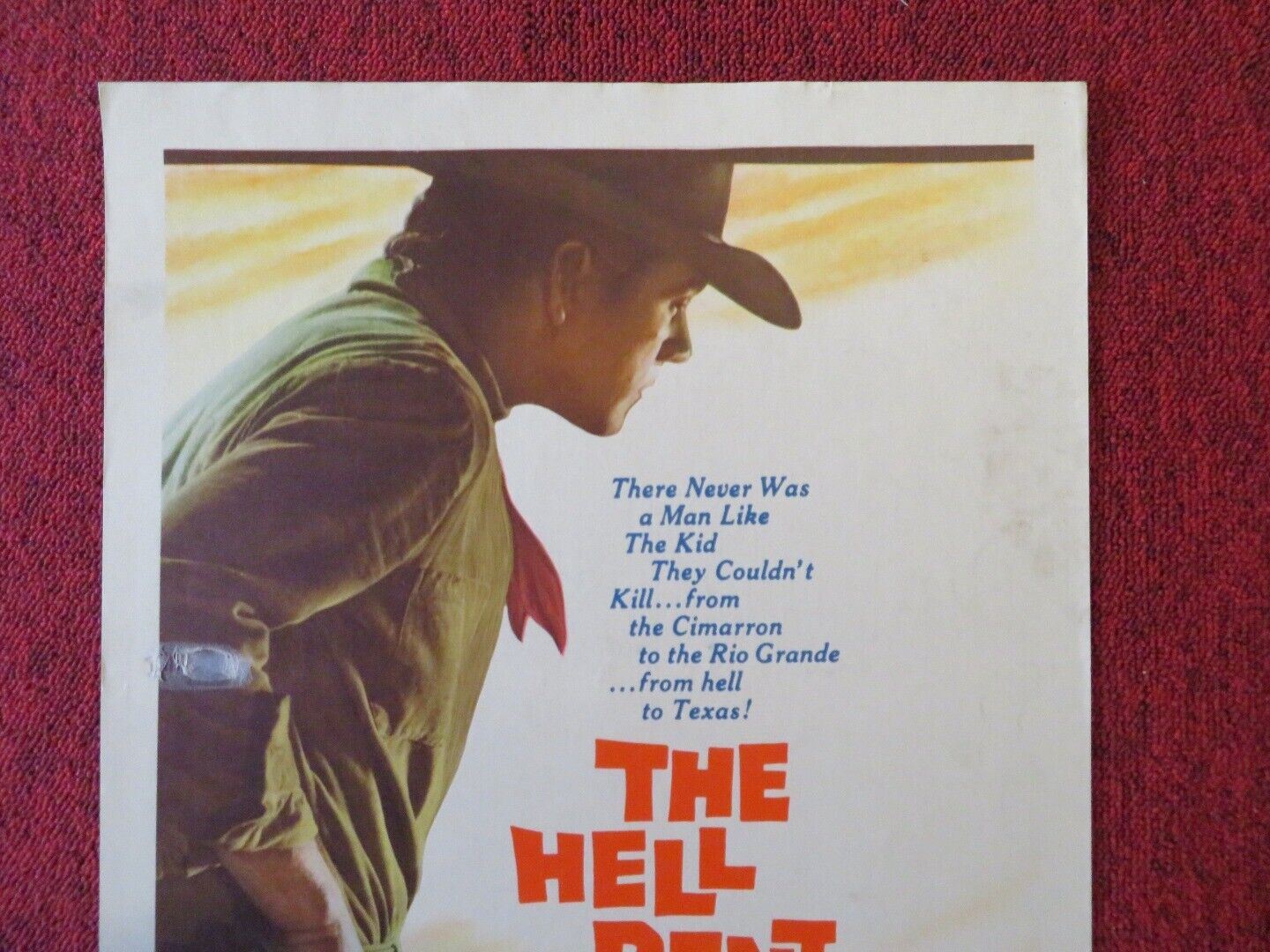 THE HELL BENT KID US INSERT (14"x 36") POSTER DON MURRAY DIANE VARSI 1958