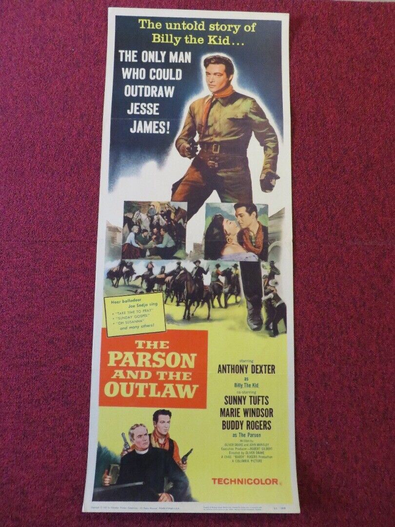 THE PARSON AND THE OUTLAW US INSERT (14"x 36") POSTER ANTHONY DEXTER 1957