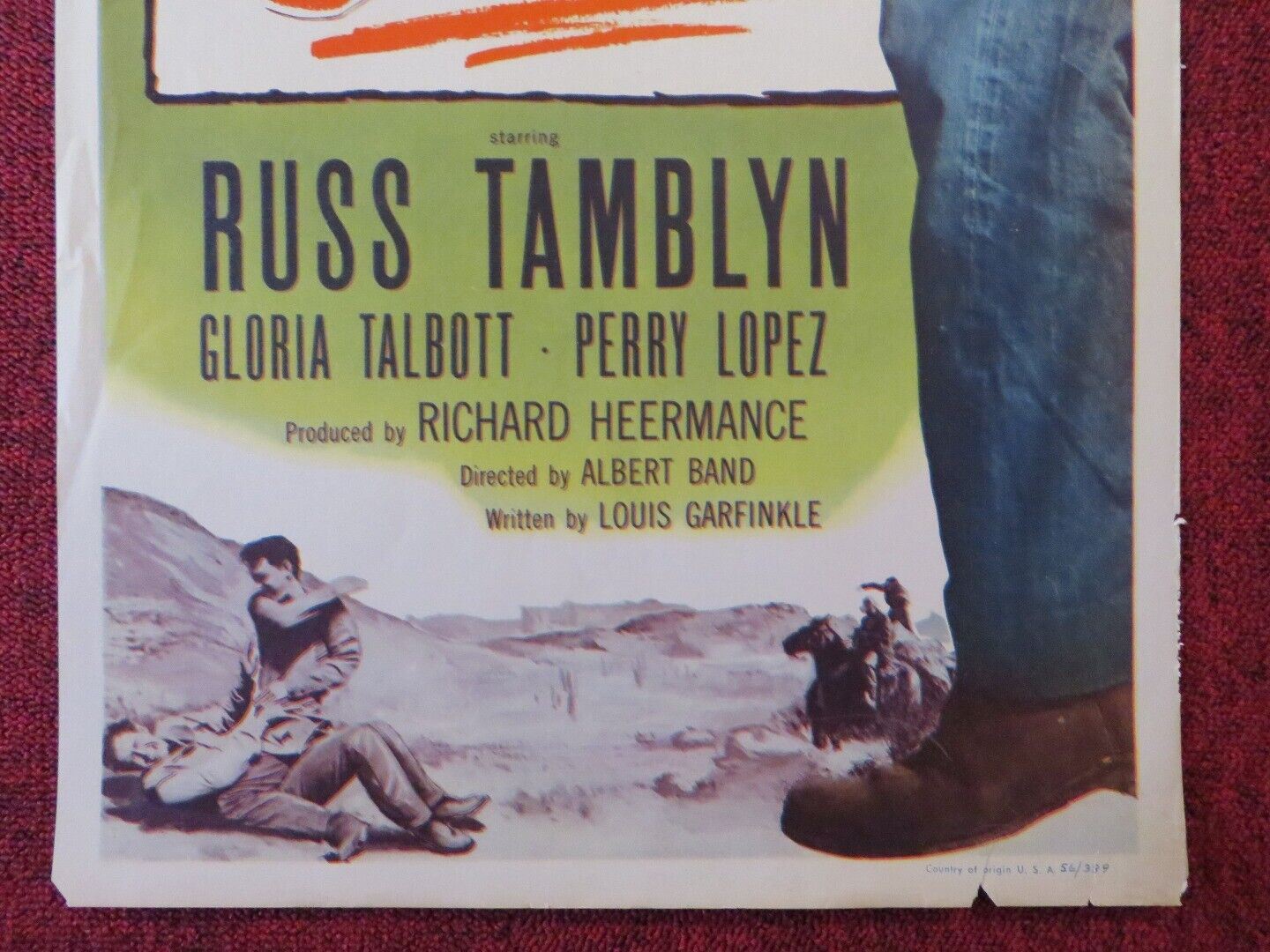 THE YOUNG GUNS US INSERT (14"x 36") POSTER RUSS TAMBLYN GLORIA TALBOTT 1956