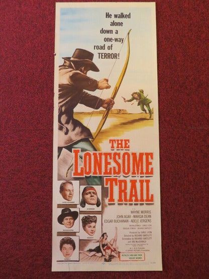 THE LONESOME TRAIL US INSERT (14"x 36") POSTER WAYNE MORRIS JOHN AGAR 1955