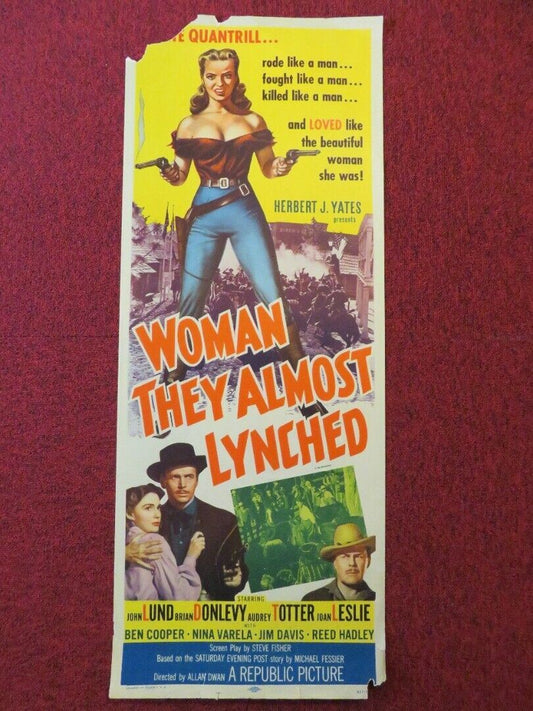 WOMAN THEY ALMOST LYNCHED US INSERT (14"x 36") POSTER 1957