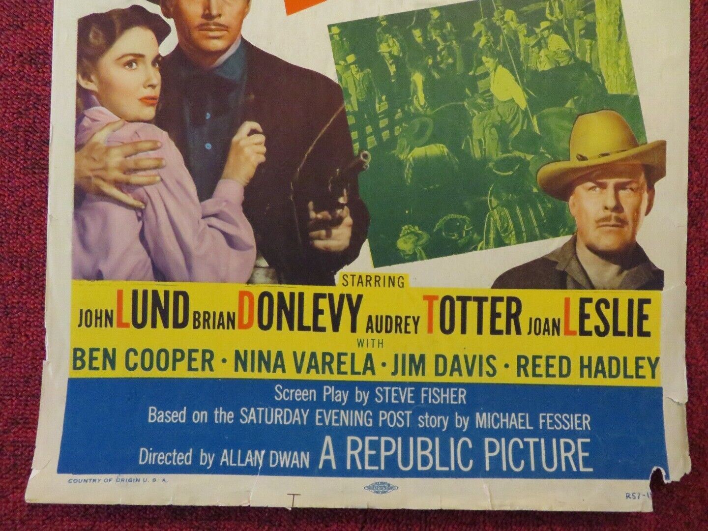 WOMAN THEY ALMOST LYNCHED US INSERT (14"x 36") POSTER 1957