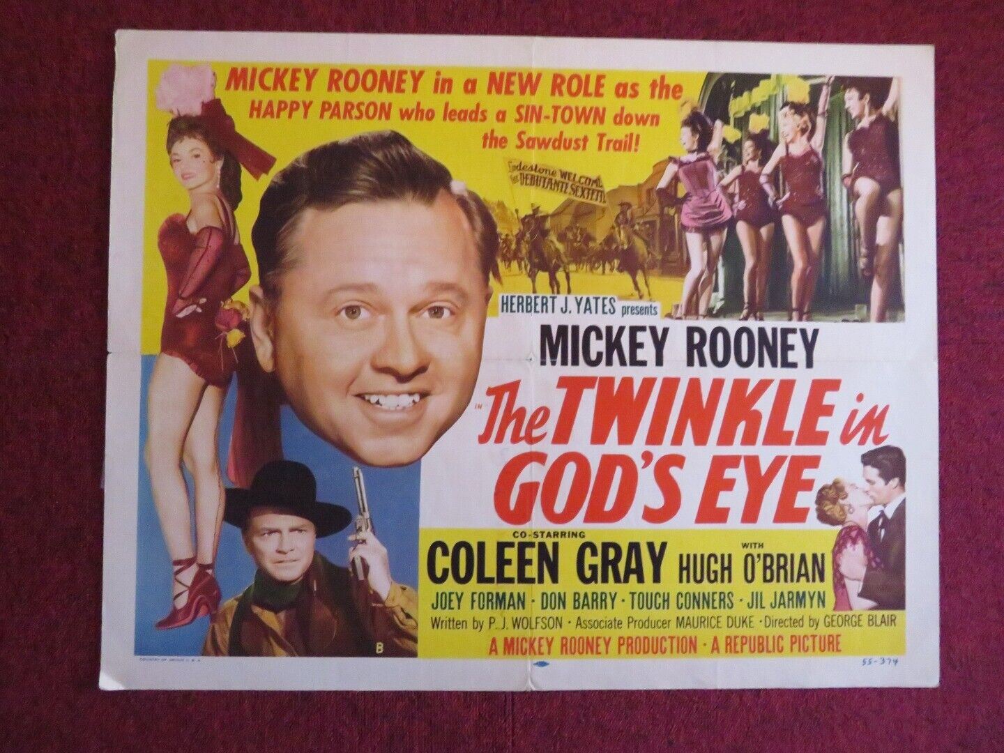 THE TWINKLE IN GOD'S EYE  US HALF SHEET (22"x 28")  POSTER MICKEY ROONEY 1955