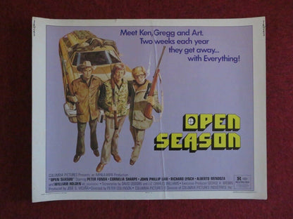 OPEN SEASON US HALF SHEET (22"x 28")  POSTER PETER FONDA WILLIAM HOLDEN 1974