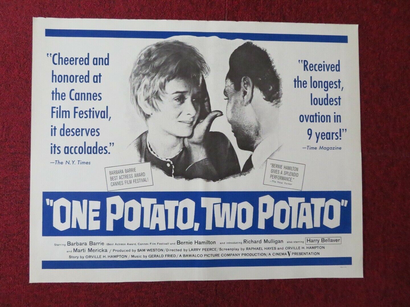 ONE POTATO, TWO POTATO  US HALF SHEET (22"x 28")  POSTER BARBARA BARRIE 1964