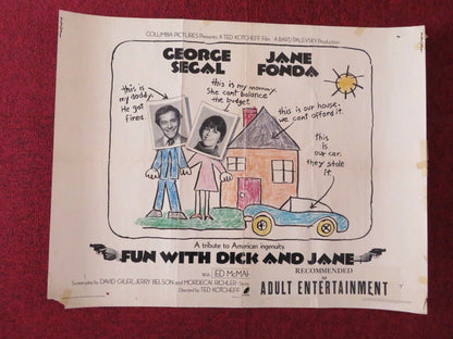 FUN WITH DICK AND JANE US HALF SHEET (22"x 28")  POSTER JANE FONDA 1977