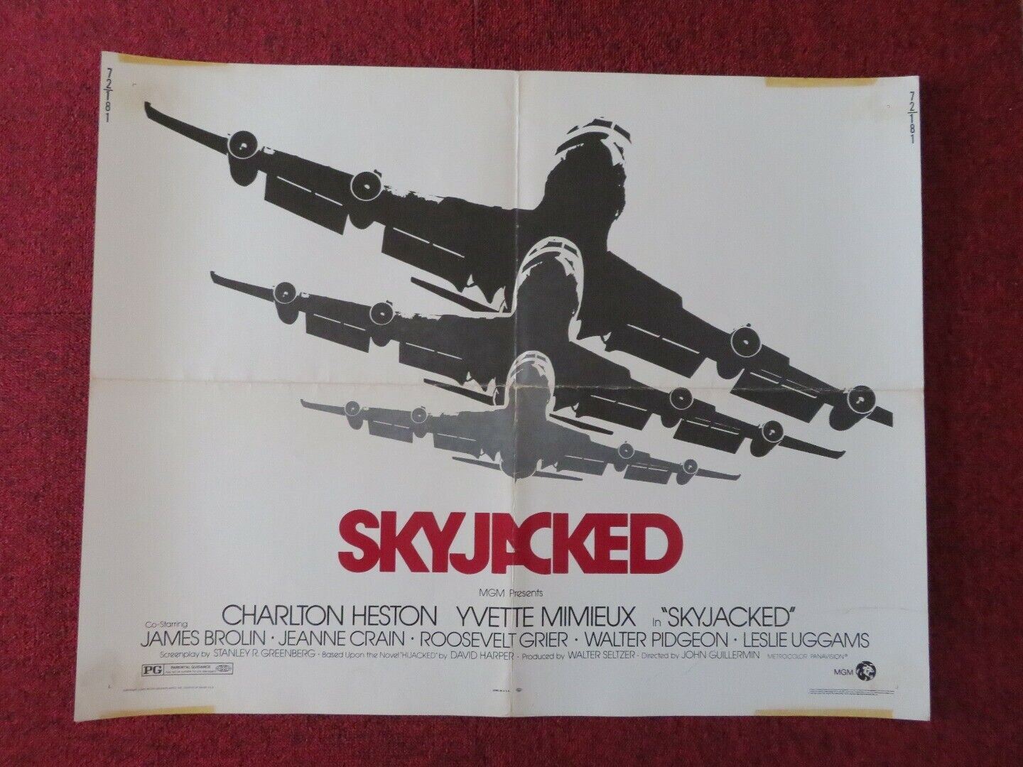 SKYJACKED US HALF SHEET (22"x 28")  POSTER CHARLTON HESTON YVETTE MIMIEUX 1972