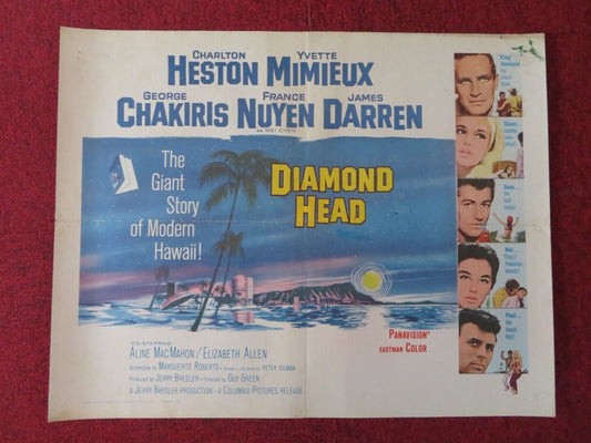 DIAMOND HEAD US HALF SHEET (22"x 28")  POSTER CHARLTON HESTON 1962