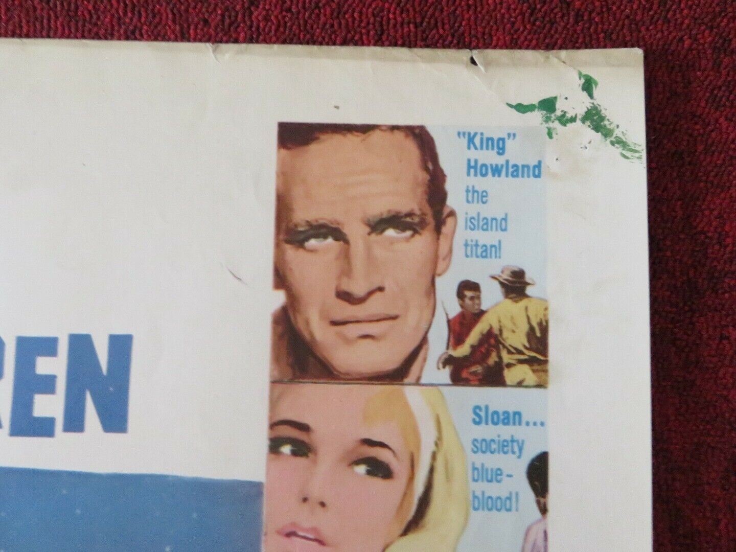 DIAMOND HEAD US HALF SHEET (22"x 28")  POSTER CHARLTON HESTON 1962