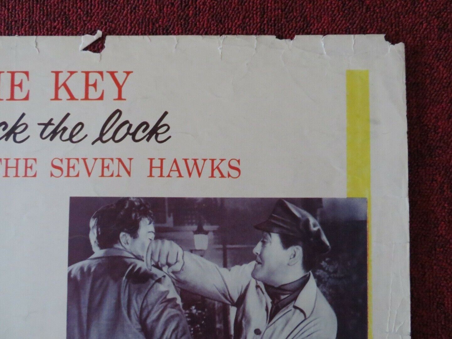 THE HOUSE OF SEVEN HAWKS US HALF SHEET (22"x 28")  POSTER ROBERT TAYLOR 1959