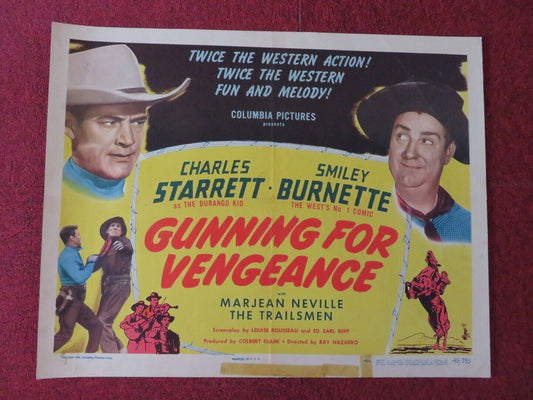 GUNNING FROM VENGEANCE US HALF SHEET (22"x 28")  POSTER CHARLES STARRETT 1946