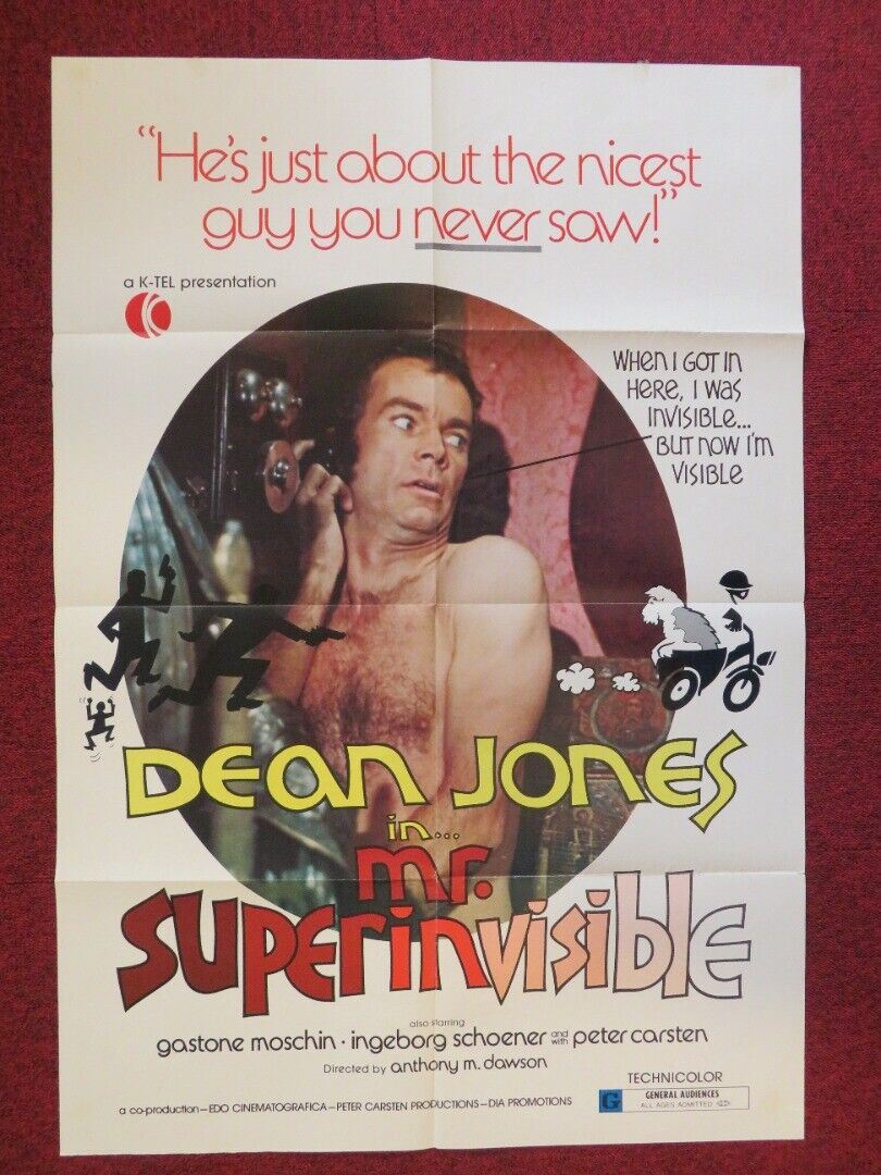 MR SUPER INVISIBLE FOLDED US ONE SHEET POSTER DEAN JONES PHILIPPELEROY 1970