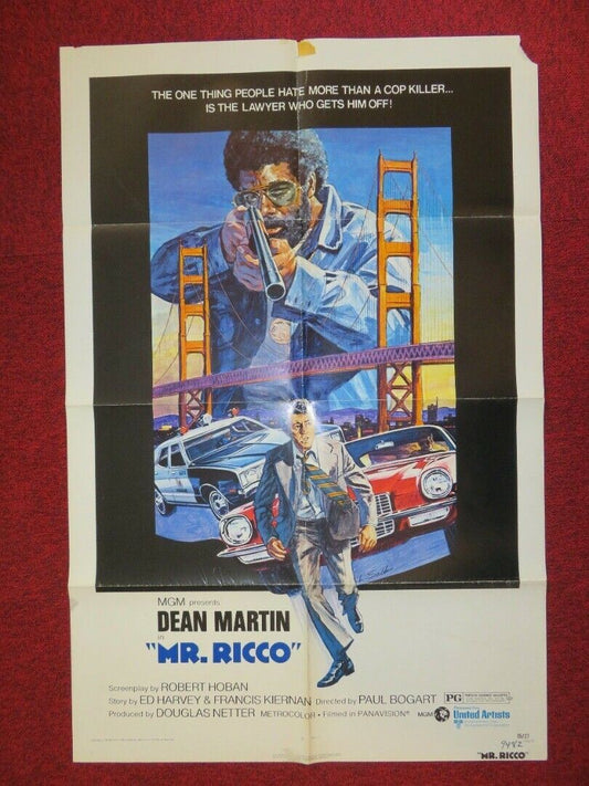 MR RICCO FOLDED US ONE SHEET POSTER DEAN MARTIN EUGENE ROCHE 1975